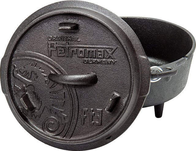 Petromax Dutch Oven FT3 Feuertopf aus Gusseisen in Schwarz mit Standfüßen für das Kochen über offenem Feuer - Bild 2