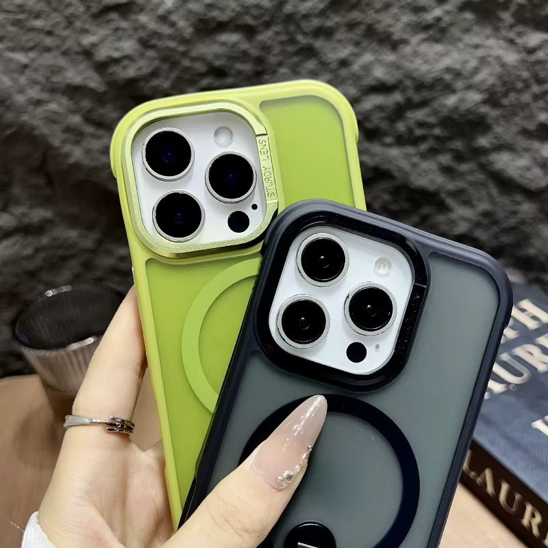 CHUBAN MagSafe Handyhülle mit 360 Grad drehbarem magnetischem Ständer und Anti-Schock-Bumper in Grau - Bild 3