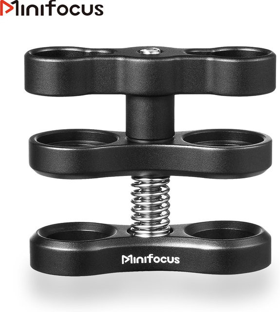 MINIFOCUS Aluminium-Kugelklemmhalterung für Unterwasser-Tauchlicht-Arme und Tablettsysteme, 360 Grad Clip-Adapterhalterung, Schwarz - Bild 1