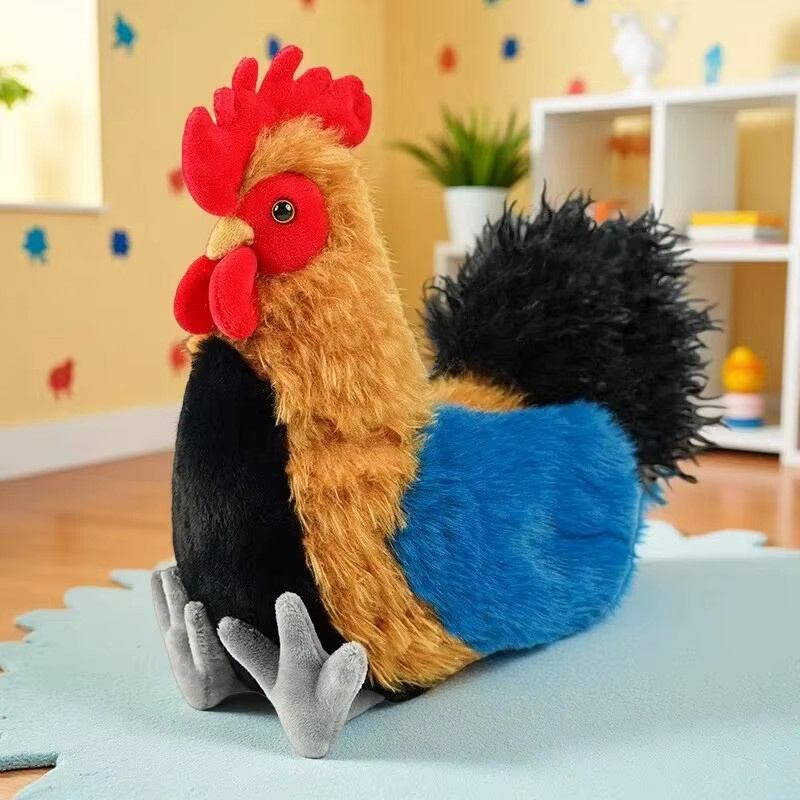 pangcangshu Simulations-Huhn Plüschtier, Cartoon Hahn, 22cm, Bunt / Mehrfarbig - Bild 3