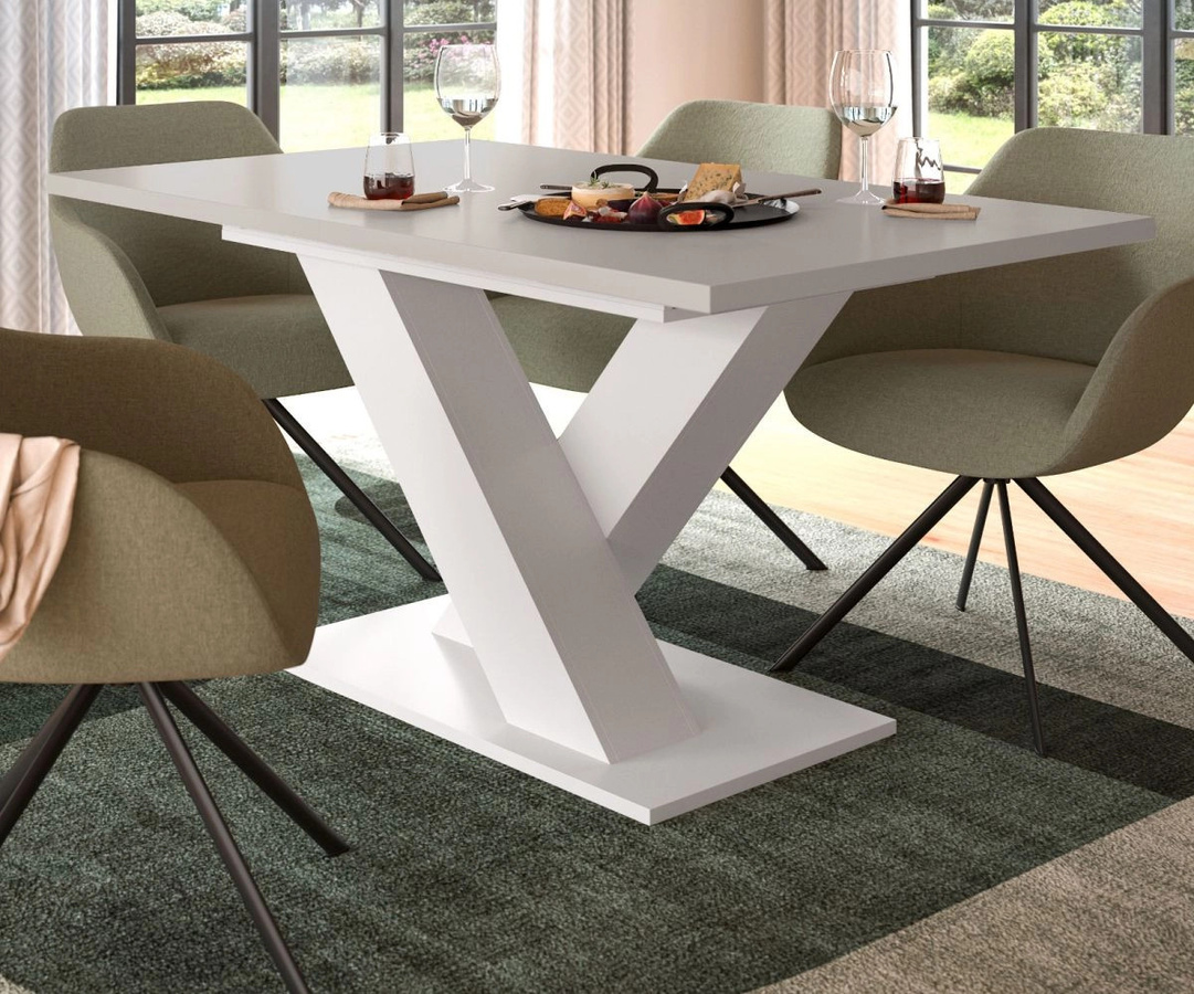 Ausziehbarer Esstisch Home-X von Inn.Furn in Kaschmir und Weiß, Rechteckig, B: 150 cm bis 190 cm - Bild 1