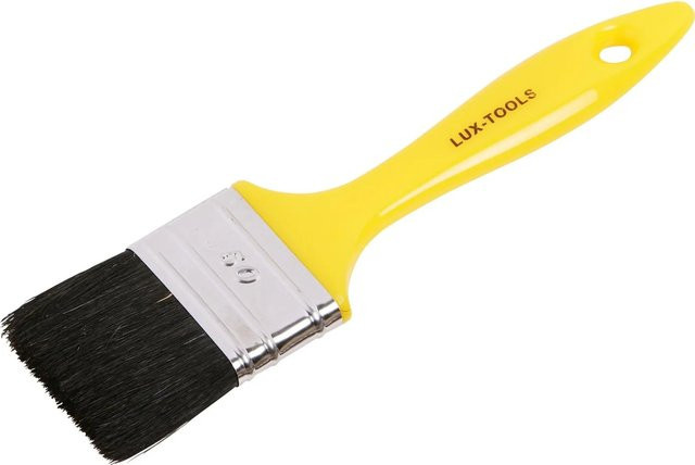 LUX-TOOLS Flachpinsel in Schwarz-Gelb mit Kunststoffgriff, Breite: 5,0 cm - Bild 1