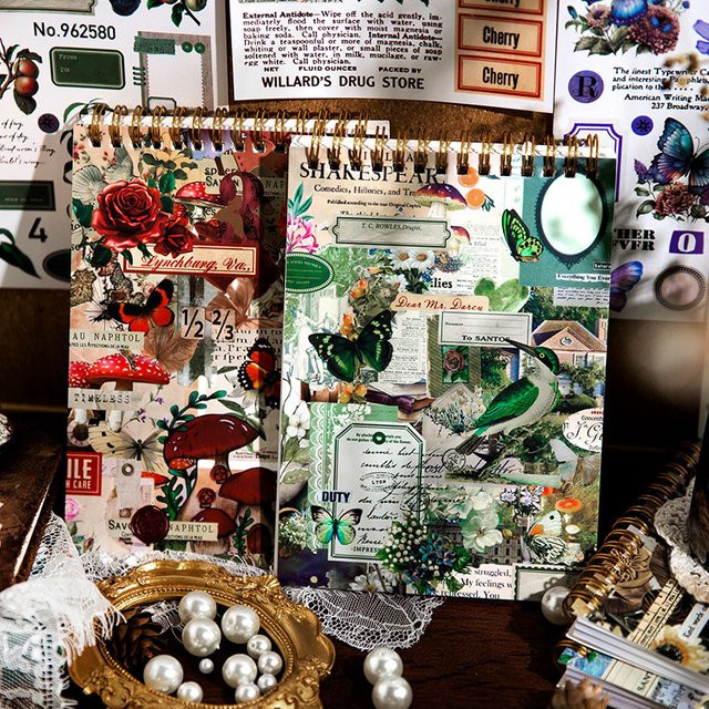 50 Stück Retro Aufkleber mit Multi-Mustern für Journal, Scrapbook und DIY Dekoration in Multicolor - Bild 1