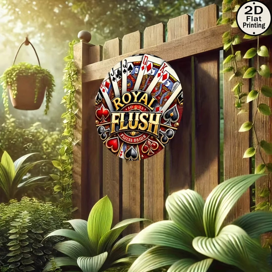 CIFBUY Vintage Poker Metallwandschild, runde Retro-Dekoration in Multicolour, Durchmesser: 8 cm - Bild 6