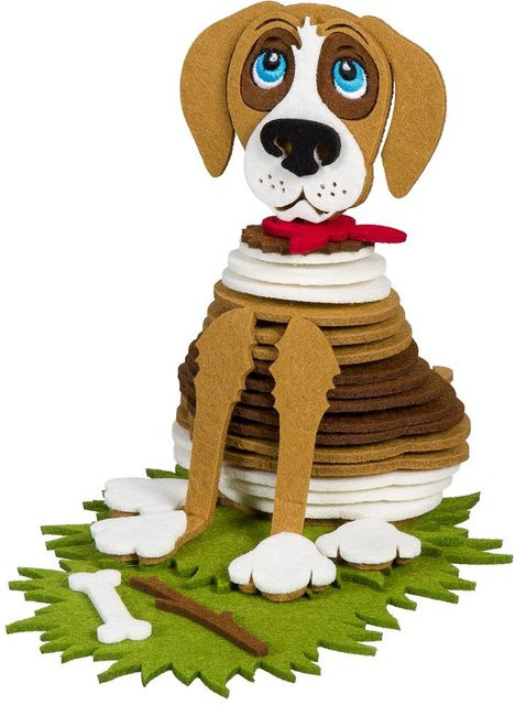 HALBACH Bastel-Set Hund Braun Filz Polyester - Bild 1