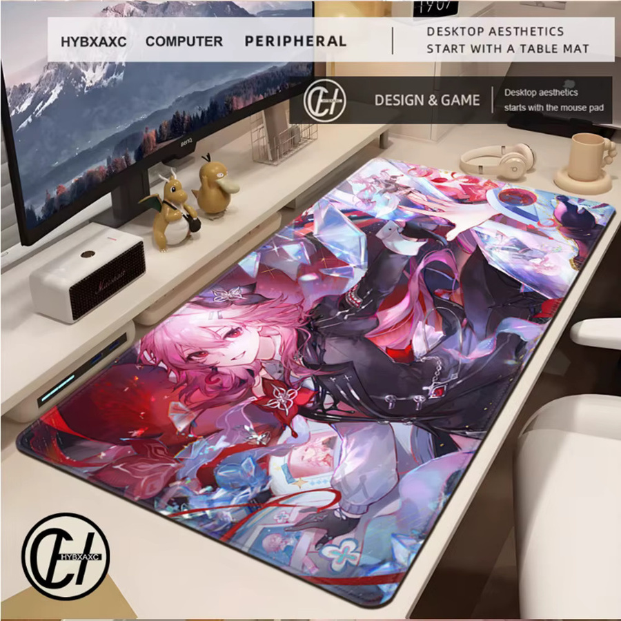 HYBXAXC Gaming Mousepad Honkai Star Rail March 7th Anime Schreibtischunterlage Multicolour - Bild 3