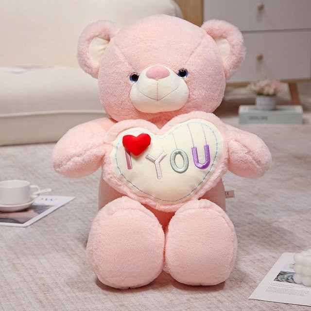 Großer Liebe Teddybär Puppe Plüschtier, rosa - Bild 1
