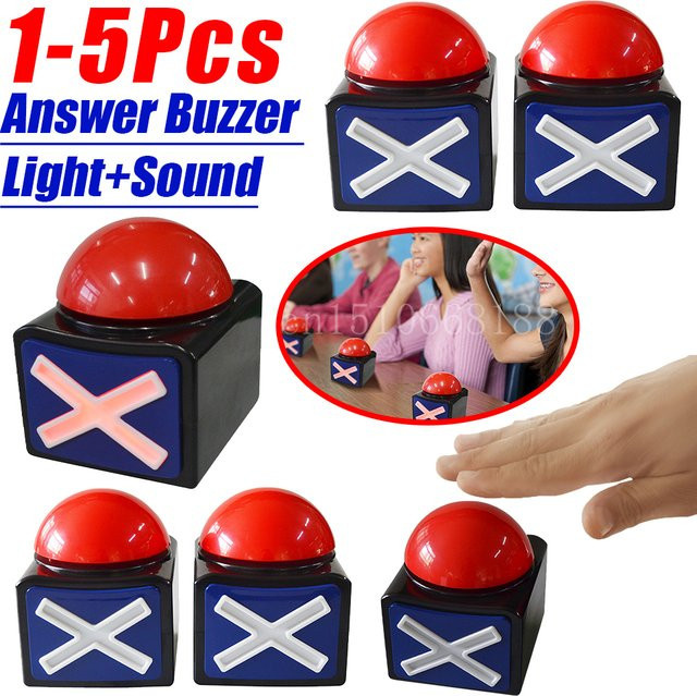 Alloet Roter Spiel-Antwort-Summer, Quizspiel, Partyspiel, mit Ton und Licht - Bild 1