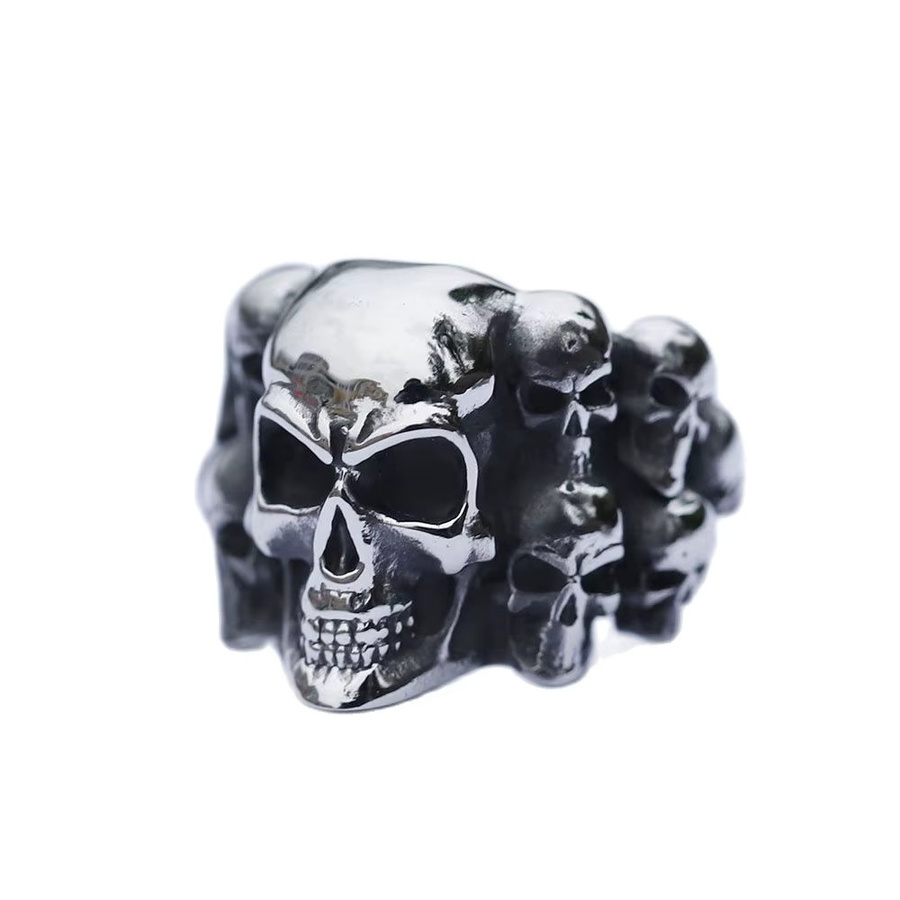 Ring Edelstahl, Schwarz, Schädel, Herren - Bild 4