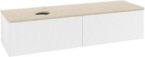 V&B Waschtischunterschrank Antao mit Frontstruktur in Weiß, Wandmontage, Breite: 160 cm, Tiefe: 50 cm - Bild 1