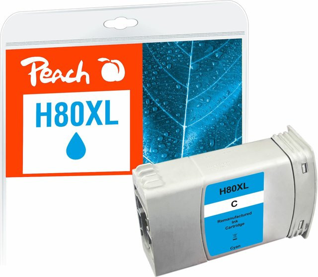 Peach HP 80 XL Druckerpatrone Cyan (wiederaufbereitet) für HP DesignJet 1050 C, 1050 C Plus und 1055 CM - Bild 1