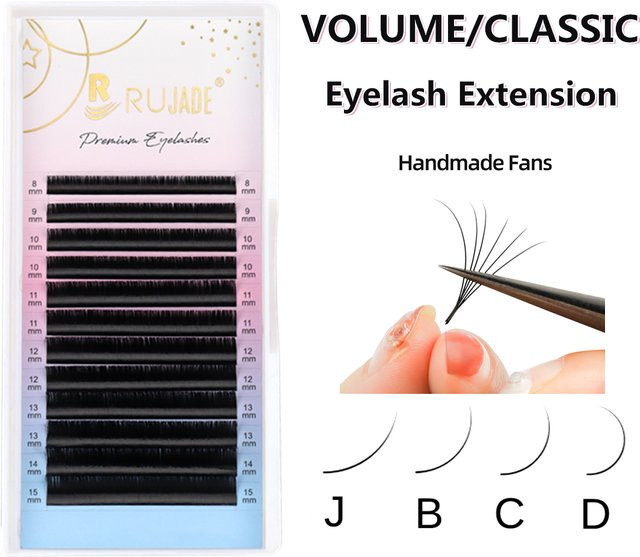 RUJADE B/J Curl False Mink Wimpernmischung, Black, Matt - Bild 1