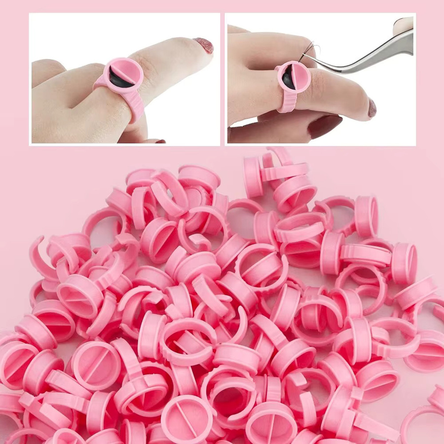 GLAMLASH Wimpern Kleber Ring Tassen, 100 Stück, Weiß - Bild 2