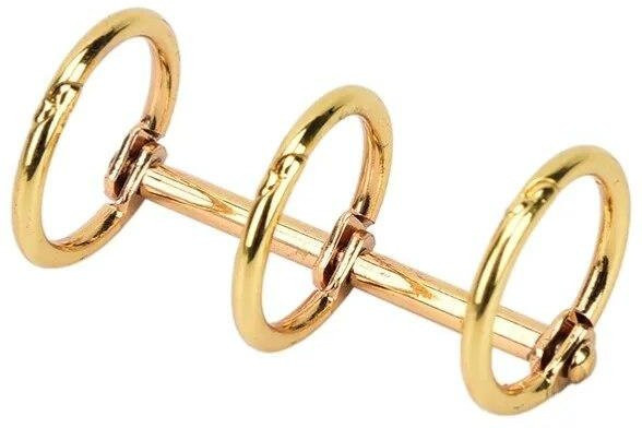 NATAWA Metallringbinder mit 3 Ringen für Notizbücher und Scrapbooks in Gold - Bild 1