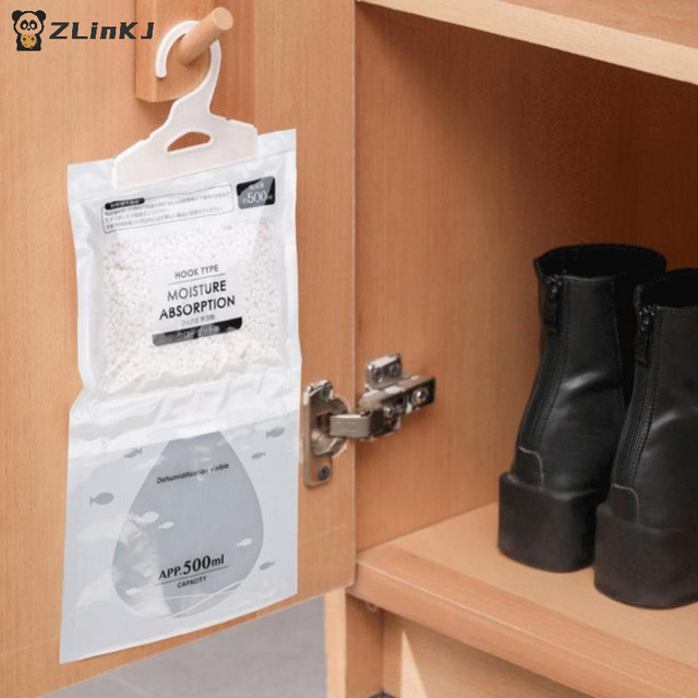 HUXUAN Feuchtigkeitsabsorber zum Aufhängen, Kleidungs-Entfeuchter und Trockenbeutel für den Schrank, 50 g pro Stück, grün und transparent - Bild 1