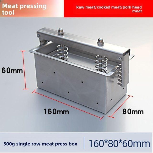 CinderDew Edelstahl Lebensmittelpresse zur Herstellung von Speck-Röllchen und Tofu, Silber, B/T/H: 16 x 8 x 6 cm - Bild 1