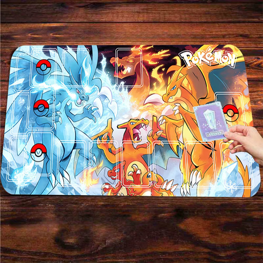 Potdemiel Gaming-Mauspad Pokemon Charizard vs Mega Charizard X Fire Ice Battle Schreibtischunterlage Multicolor - Bild 3