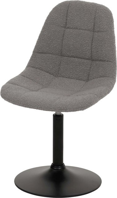 CHEFGASTRO Esszimmerstuhl 2er-Set aus Bouclé-Stoff in Grau mit Stahlgestell, H: 83 cm, B: 47 cm, T: 43 cm, Sitzhöhe: 47 cm - Bild 1