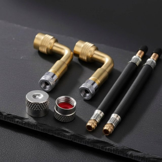 Binchi Outdoor Product Fahrradventil-Adapter-Set in Schwarz und Multicolour mit universeller Kompatibilität und Verlängerungsrohr - Bild 1