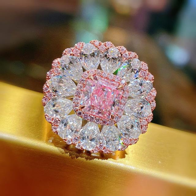Verlobungsring 925 Silber, Rosa Zirkonia, Damen - Bild 1