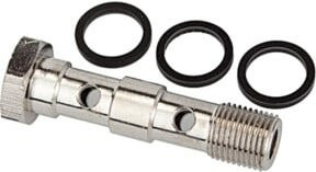 Riegler Hohlschraube zweifach G 3/8 aus vernickeltem Messing in Silber - Bild 1