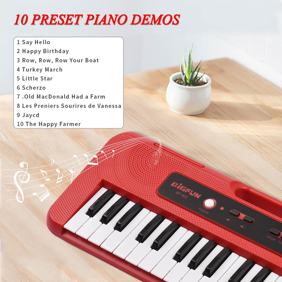 BIGFUN E-Piano mit 37 Tasten, Mini-Mikrofon, rot, ab 3 Jahren - Bild 7