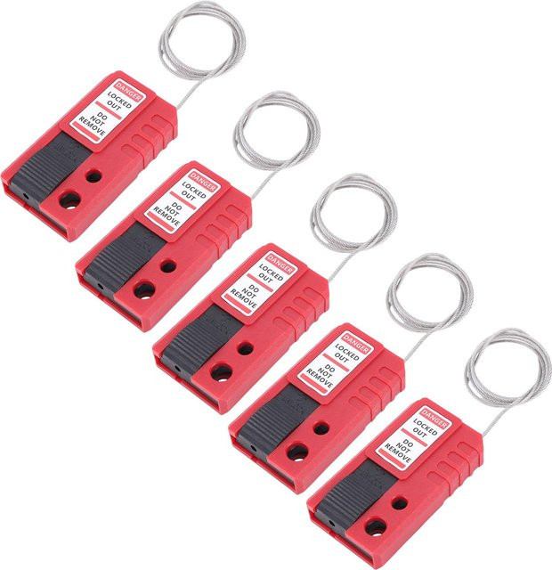 Koogeelife Lockout Tagout Kabelschloss Multifunktional für Maschinen in Rot - Bild 1