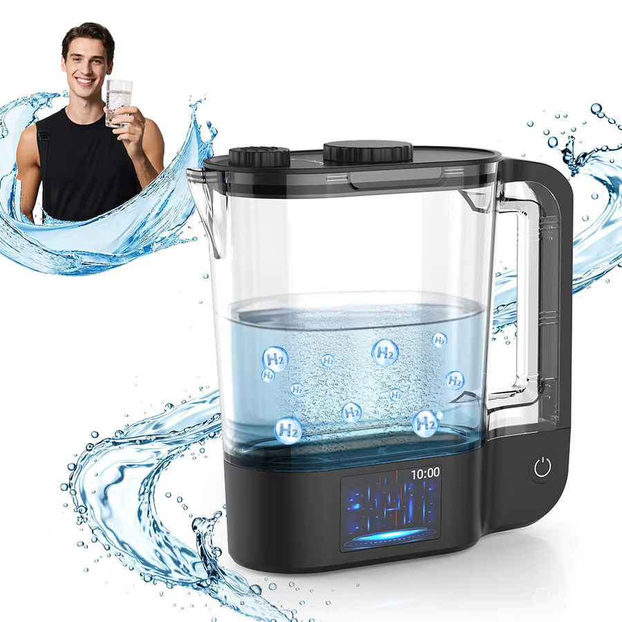 CAWOLO Wasserstoff-Wasser-Ionisator Krug mit SPE PEM-Technologie, 64 Unzen, Schwarz/Transparent - Bild 5
