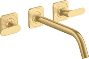 Hansgrohe Axor Citterio Wandarmatur für Waschtisch mit 3-Loch-Fertigset in Gold, Ausladung: 22,6 cm - Bild 1