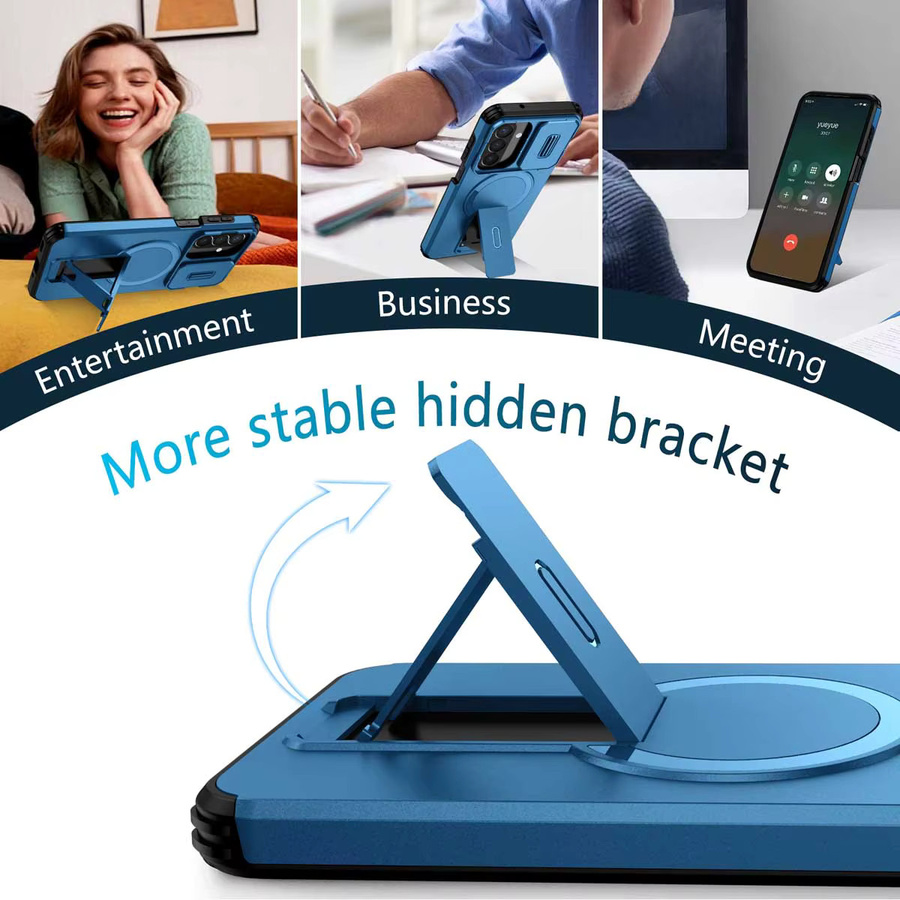 Magnetische Handyhülle mit Ring-Halter und Kameraschutz für Samsung Galaxy A57 A37 A17 A56 A36 A26 A16 A55 A35 A25 A15 in Blau oder Lila - Bild 4