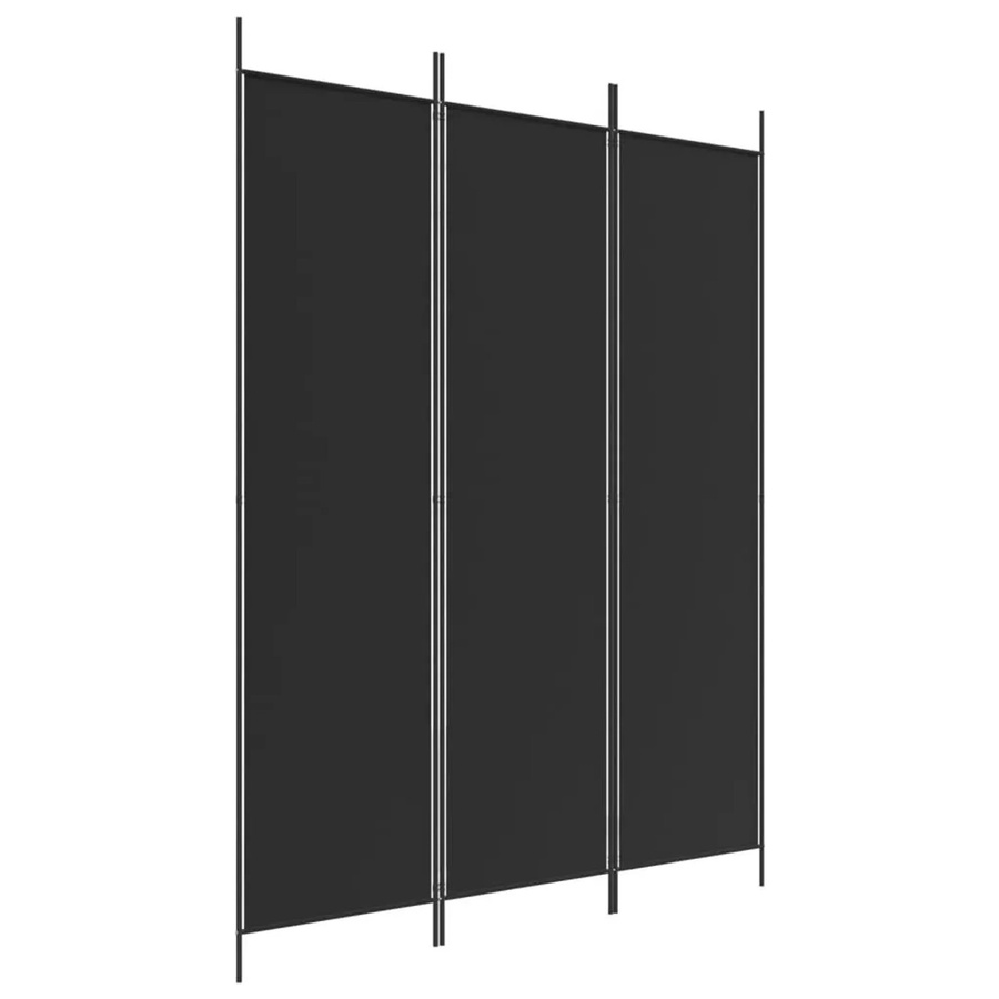 vidaXL 3-teiliger Paravent aus Stoff in Schwarz B/H: 150 x 200 cm - Bild 2
