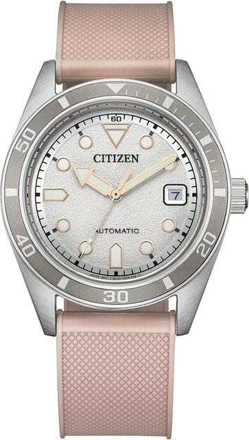 Citizen Armbanduhr Automatik, Edelstahl, Weiß, 39 mm, Damen - Bild 1