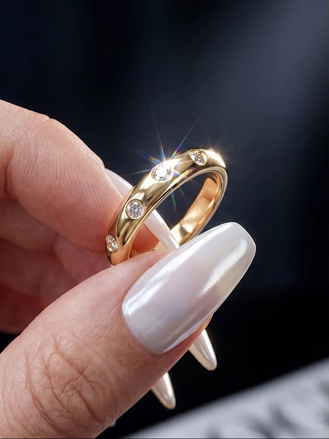 Stylever Ring 925 Silber, Moissanit-Diamant, Damen - Bild 2