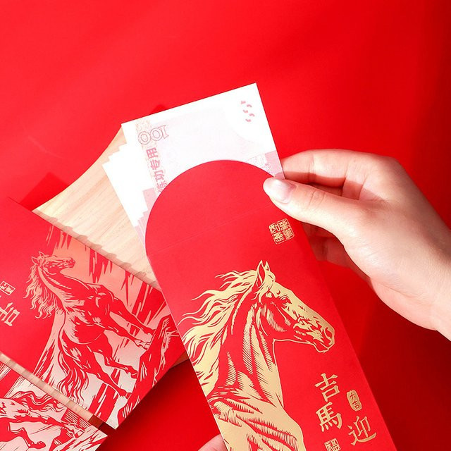 JETTING 6 Stück Rote Chinesische Glücksgeldtaschen für das Neujahrsfest 2026 im gemischten Stil aus Papier - Bild 1