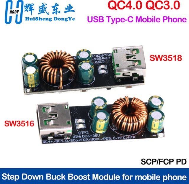 HUISHENGYUFA USB Typ-C Schnellladeadapter mit Buck Boost Funktion für QC4.0 QC3.0 SCP FCP PD Qualcomm SW3516 SW3518 6–35 V - Bild 1
