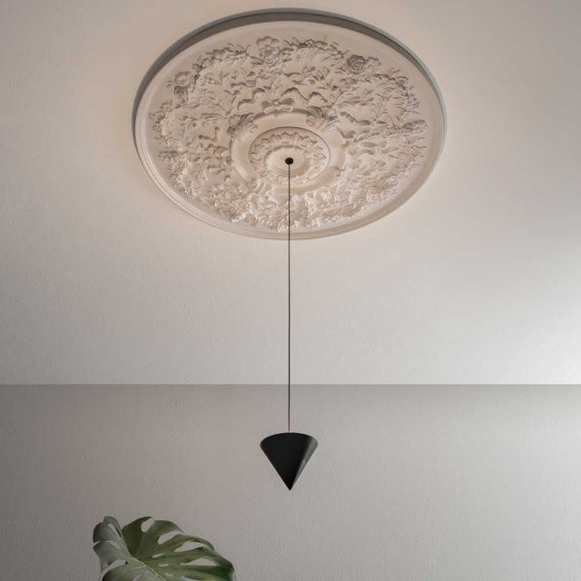 Karman Moonbloom LED-Pendelleuchte in Schwarz mit warmweißem Licht (3000K), Höhe: 209 cm - Bild 1