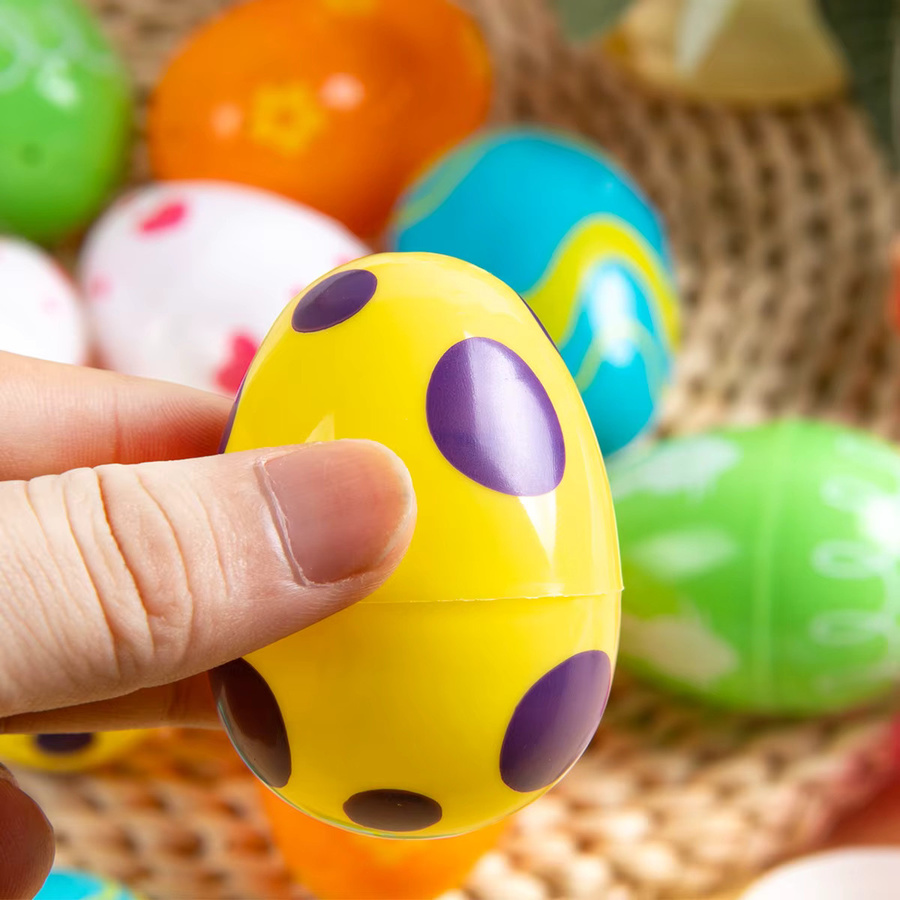 Cyuan Befüllbare Ostereier aus Kunststoff in Mehrfarben für Kinder als Überraschungseier und Geschenkverpackung - Bild 3