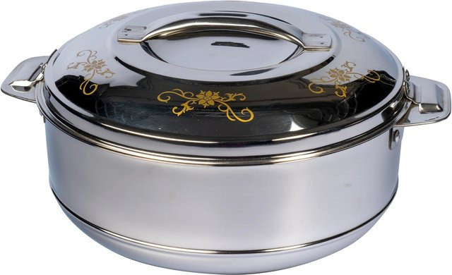 Thermoschüssel Galant von Genialo aus Edelstahl in Silber und Gold mit floralem Design - Bild 1