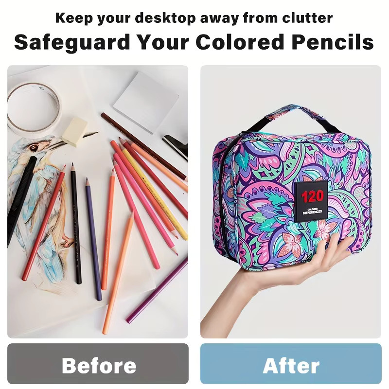 100 Farben Buntstift-Set mit Ölbasierte Weichkern Buntstifte und tragbarer Stiftetui-Organizer in Multicolour - Bild 3