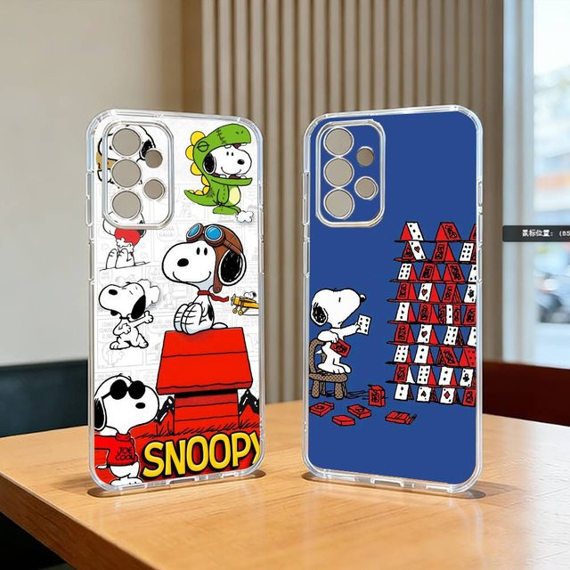 Snoopy Handyhülle aus transparentem Silikon für Samsung Galaxy S20, S21, S22, S23, S24, S25, S30 (Ultra und Plus Modelle) - Bild 1