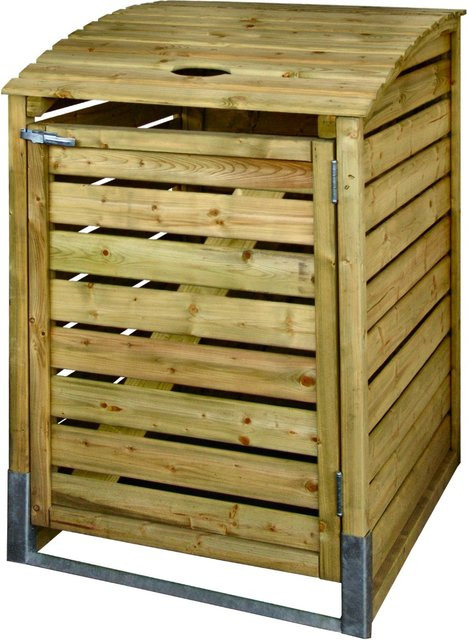 Intergard Mülltonnenbox aus Kiefernholz in Braun, B/T/H: 122 x 80 x 90 cm - Bild 1