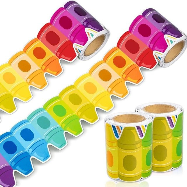 Selbstklebender Papierrand für Tafel und Pinnwand Binchi Outdoor Product, 1 Rolle, Mehrfarbig, Breite: 7,62 cm - Bild 1