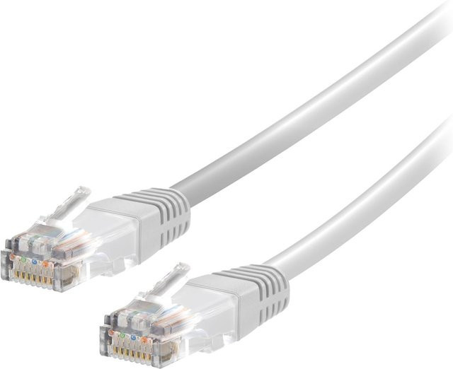 Vivanco Cat 5e Ethernet LAN Netzwerkkabel mit RJ45-Stecker, Weiß, Länge: 0,5 m - Bild 1