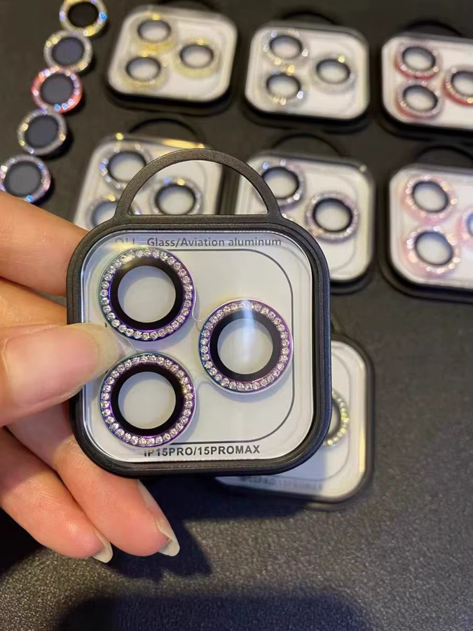 Diamant Kamera Schutz Film für iPhone 14 15 Plus 15 Pro Max und iPhone 13 14 Pro 15 Pro Objektiv Schutz Glas Rückseiten Abdeckung transparent - Bild 2