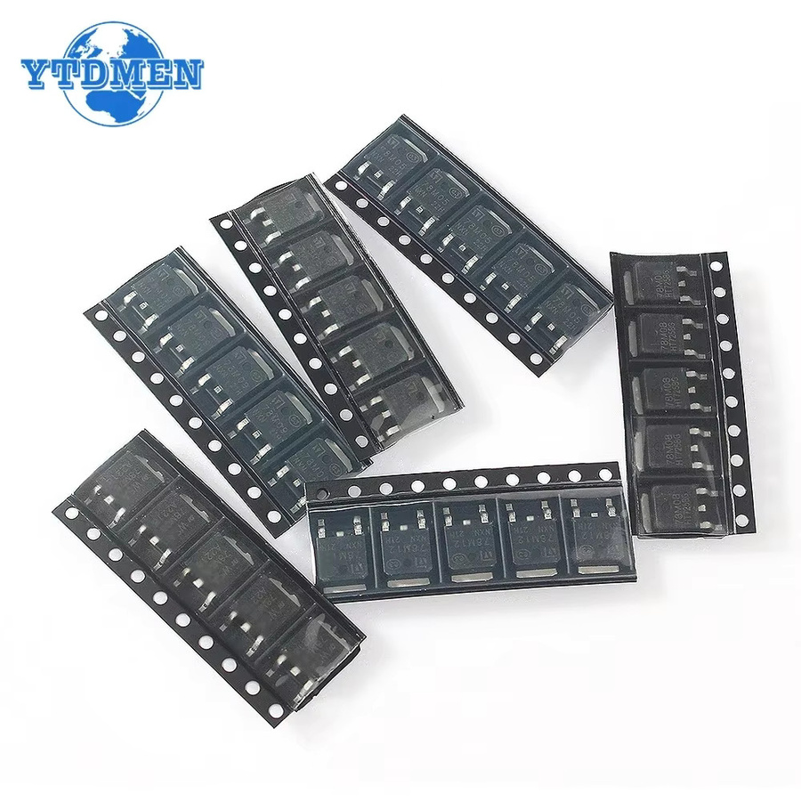 YTDMEN Spannungsregler SMD Transistor Set, 30 Stück, 6 Typen (78M05, 78M06, 78M08, 78M09, 78M12, 78M15), TO-252, Schwarz - Bild 2