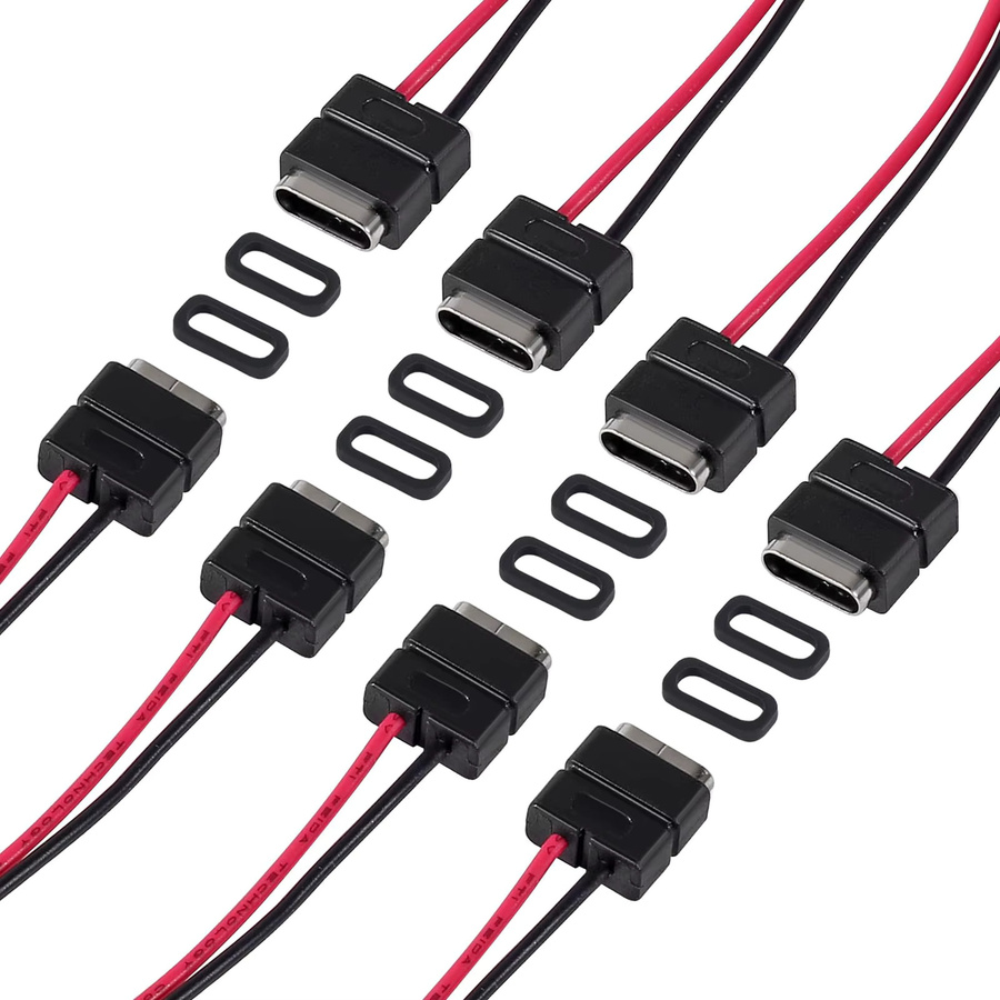 AOKIN USB-C Pigtail-Kabel 2-polig mit Lötanschluss, 5V 2,5A, Schwarz - Bild 4