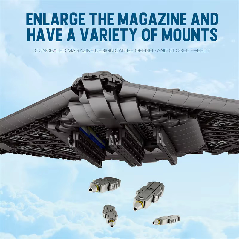 WOMA Militärflugzeug B-2 Stealth Strategisches Flugzeug, Bausteine-Set, 2063 Teile - Bild 2