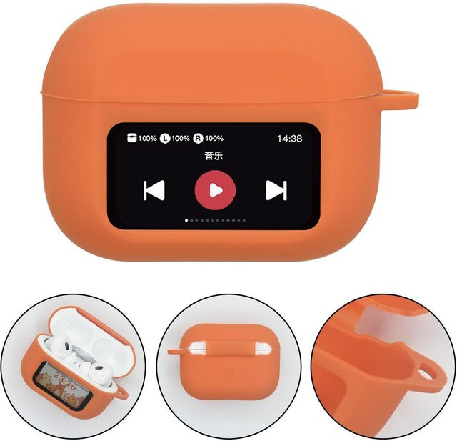 Silikon Schutzhülle für AirPods A9pro Musik Player in Orange, Thin Edition mit Bluetooth-Funktionalität - Bild 1