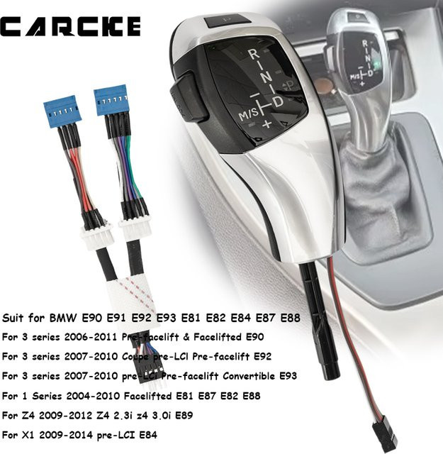 CARCKE E90 Schaltknauf mit LED-Beleuchtung für BMW E87 E88 E90 E91 E92 E93 E63 Automatikgetriebe - Bild 1
