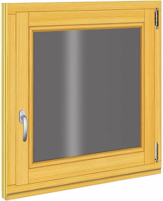 Roro Holzfenster Fichte braun B/H: 78 x 78 cm mit Kipp-Dreh-Funktion - Bild 1